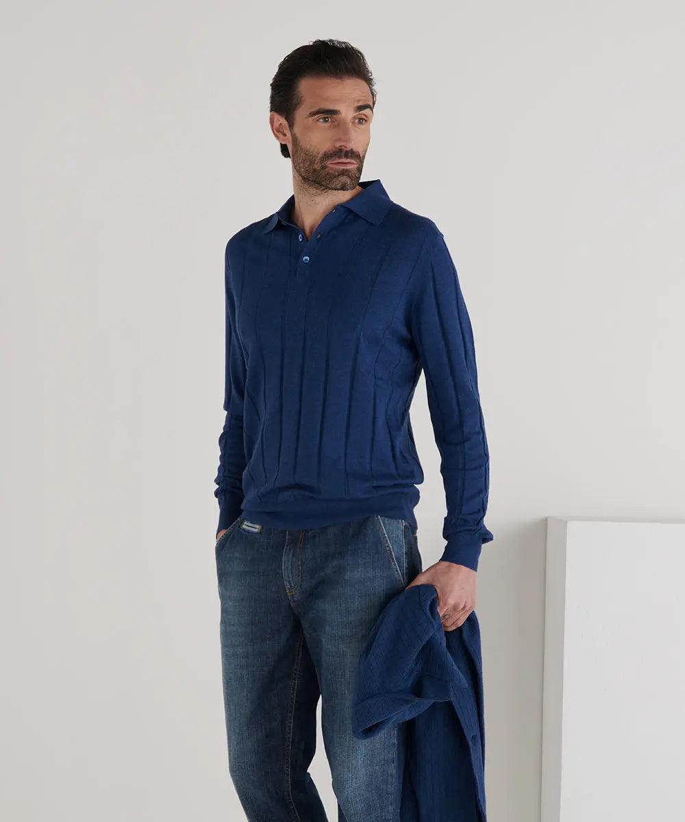 Cashmere Polo Blu : Luís Figo