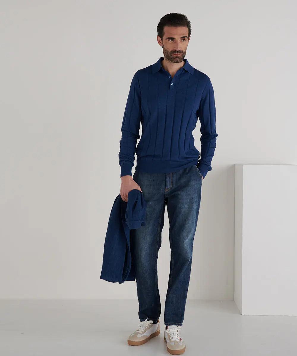 Cashmere Polo Blu : Luís Figo